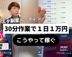 【時間がない人必見】平日30分作業でインスタ1日1万円 こうやって稼ぐ 【時間がない人必見】平日30分作業でインスタ1日1万円 こうやって稼ぐ